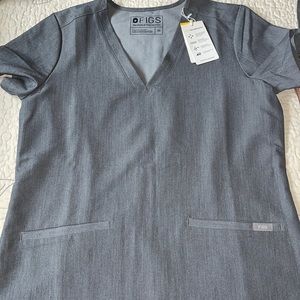 Figs Graphite Scrub Top